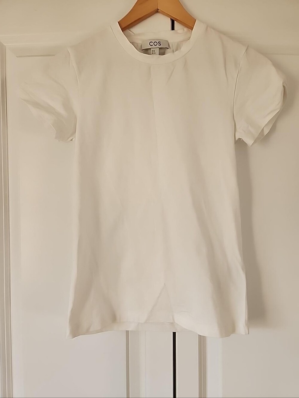 COS White Cotton Modal Stretch Short Sleeve Top XS